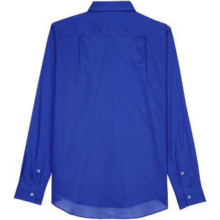 Uomo Altri Unita - Camicia unisex in voile di cotone tinta unita, Purple blue vista posteriore