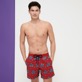 Men Classic Embroidered - Men Swim Trunks Embroidered Turtles Jewels - Limited Edition, Peppers front worn view