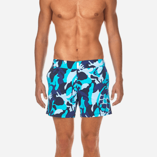 Men Fitted Printed - Camouflage Turtles Fitted cut Swim shorts, Azure supp1 Men Fitted Printed - Camouflage Turtles Fitted cut Swim shorts, Azure supp1