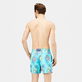 Men Classic Embroidered - Men Swimwear Embroidered Les Geckos - Limited Edition, Lazulii blue back worn view