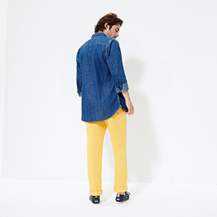 Men Others Solid - Men Elastic Belt Pants, Curry backworn Men Others Solid - Men Elastic Belt Pants, Curry backworn