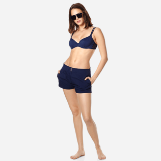 Damen Bügel-Bikini Uni - Solid Net Bikinioberteil mit Bügel für Damen, Marineblau supp2 Damen Bügel-Bikini Uni - Solid Net Bikinioberteil mit Bügel für Damen, Marineblau supp2
