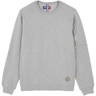 Hombre Autros Liso - Sudadera de cuello redondo para hombre, Gris jaspeado front Hombre Autros Liso - Sudadera de cuello redondo para hombre, Gris jaspeado front