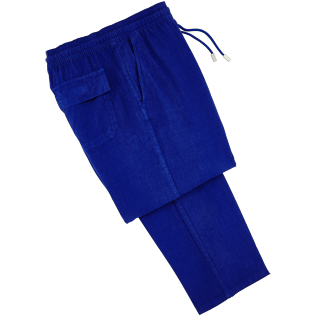Men Others Solid - Men Linen Pants Solid, Neptune blue front Men Others Solid - Men Linen Pants Solid, Neptune blue front