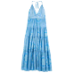 Damen Andere Bedruckt - Mandala Kleid aus Baumwolle für Damen, Lagune Rückansicht