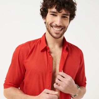 Men Others Solid - Unisex Cotton Voile Light Shirt Solid, Peppers details view 4