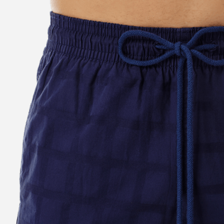 Hombre Autros Gráfico - Bermudas tipo cargo de algodón con estampado Carreaux para hombre, Azul marino supp1 Hombre Autros Gráfico - Bermudas tipo cargo de algodón con estampado Carreaux para hombre, Azul marino supp1