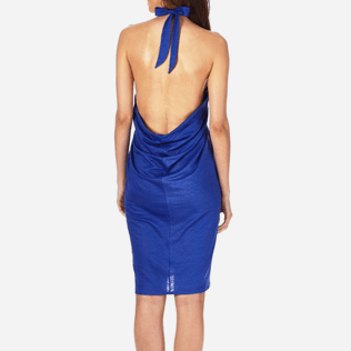 Mujer Autros Liso - Pareo de punto de lino liso para mujer, Azul neptuno supp2 Mujer Autros Liso - Pareo de punto de lino liso para mujer, Azul neptuno supp2