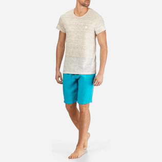 Men Others Solid - Men Linen Jersey T-shirt Solid, Heather grey frontworn Men Others Solid - Men Linen Jersey T-shirt Solid, Heather grey frontworn