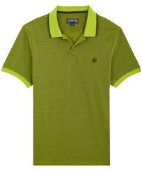 Men Others Solid - Men Changing Cotton Pique Polo Shirt Solid, Lemongrass front view
