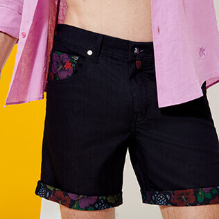 Men Others Printed - Men Bermuda Shorts Tropical Turtles, Dark denim w1 supp2 Men Others Printed - Men Bermuda Shorts Tropical Turtles, Dark denim w1 supp2
