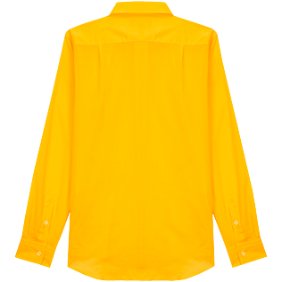 纯色中性纯棉巴厘纱衬衫 Yellow 后视图