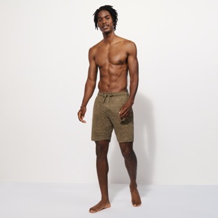 Men Others Solid - Unisex Linen Bermuda Shorts Solid, 466 frontworn Men Others Solid - Unisex Linen Bermuda Shorts Solid, 466 frontworn
