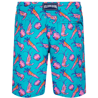Men Short classic Printed - Men Long Ultra-light and packable Swimwear Crevettes et Poissons, Curacao back view