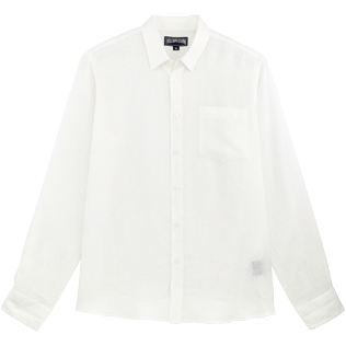 Homme AUTRES Uni - Chemise en Lin homme unie, Blanc front Homme AUTRES Uni - Chemise en Lin homme unie, Blanc front