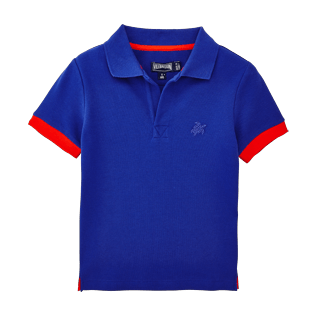 Boys Others Solid - Boys Cotton Pique Polo shirt Solid, Neptune blue front Boys Others Solid - Boys Cotton Pique Polo shirt Solid, Neptune blue front