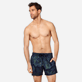 Men Stretch classic Printed - Men Swim Trunks Stretch Prince de Galles, Navy frontworn Men Stretch classic Printed - Men Swim Trunks Stretch Prince de Galles, Navy frontworn