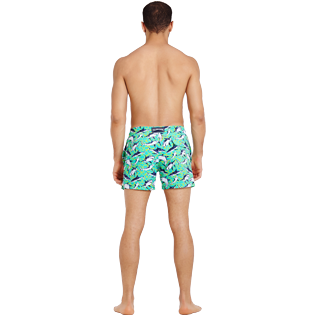 Men Stretch classic Printed - Men Swim Trunks Stretch Sharks - Web Exclusive, Veronese green backworn Men Stretch classic Printed - Men Swim Trunks Stretch Sharks - Web Exclusive, Veronese green backworn