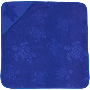 Others Solid - Baby Beach Towel Turtle Jacquard Solid, Purple blue back view