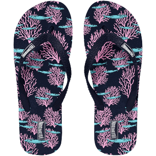 Herren Andere Bedruckt - Coral & Fish Flip-Flops für Herren, Marineblau front Herren Andere Bedruckt - Coral & Fish Flip-Flops für Herren, Marineblau front