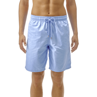 Hombre Clásico largon Liso - Men Swimwear Long solid, Cielo azul detalles vista 2