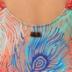 Women One piece Printed - Women Round Neckline One-piece Swimsuit Plumes, Guava details view 3