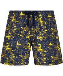 Boys Others Printed - Boys Swim Trunks Hidden Fishes, Lemon front view