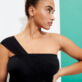 Mujer Una pieza Liso - Bañador estilo bustier de una sola pieza en color liso para mujer, Negro detalles vista 3