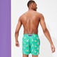 Men Classic Embroidered - Men Swim Trunks Embroidered 1994 Presse-Citron - Limited Edition, Veronese green back worn view