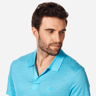 Men Others Solid - Men Linen Jersey Polo Shirt Solid, Horizon supp1 Men Others Solid - Men Linen Jersey Polo Shirt Solid, Horizon supp1