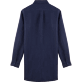 Women Others Solid - Women Long Linen Shirt Solid, Navy back view