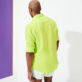 Men Others Solid - Men Linen Shirt Solid, Lemongrass back worn view
