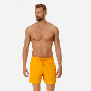 Men Classic Solid - Men Swimwear Solid, Mango frontworn Men Classic Solid - Men Swimwear Solid, Mango frontworn