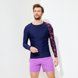 Herren Andere Bedruckt - Starfish Dance Rashguard für Herren, Saphir frontworn Herren Andere Bedruckt - Starfish Dance Rashguard für Herren, Saphir frontworn