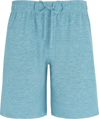 男款 Others 纯色 - Unisex Linen Jersey Bermuda Shorts Solid, Heather azure 正面图