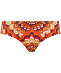 Donna Slip classico Stampato - Slip bikini donna coprenti 1975 Rosaces, Albicocca vista frontale