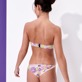 Mujer Autros Estampado - Braguita de bikini de corte tanga con estampado Rainbow Flowers para mujer, Cyclamen vista trasera desgastada