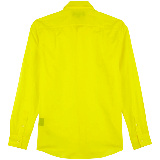 男款 Others 纯色 - 纯色中性纯棉巴厘纱衬衫, Lemon 后视图