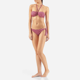 Mujer Bandeau Estampado - Top de bikini bandeau con estampado Micro Turtles Hawaï, Rosa frontworn Mujer Bandeau Estampado - Top de bikini bandeau con estampado Micro Turtles Hawaï, Rosa frontworn