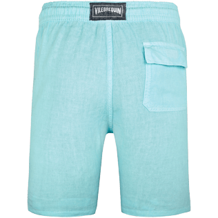 Men Others Solid - Men Italian Pockets Linen Bermuda Shorts Solid, Lagoon back Men Others Solid - Men Italian Pockets Linen Bermuda Shorts Solid, Lagoon back
