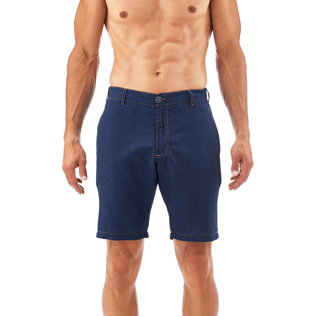 Hombre Bermudas Liso - Bermudas rectas color añil, Indigo supp2 Hombre Bermudas Liso - Bermudas rectas color añil, Indigo supp2