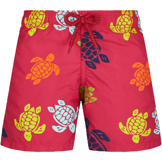 Boys Classic Printed - Boys Swim Trunks Ronde Des Tortues, Burgundy front view