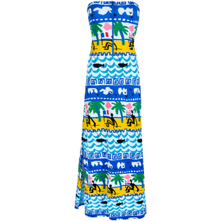 Femme AUTRES Imprimé - Robe longue bustier Femme La Mer - Vilebrequin x JCC+ - Edition limitée, Blanc front Femme AUTRES Imprimé - Robe longue bustier Femme La Mer - Vilebrequin x JCC+ - Edition limitée, Blanc front