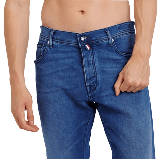Homme AUTRES Uni - Pantalon 5 Poches Homme Coupe carotte, Bleach denim w4 supp1 Homme AUTRES Uni - Pantalon 5 Poches Homme Coupe carotte, Bleach denim w4 supp1