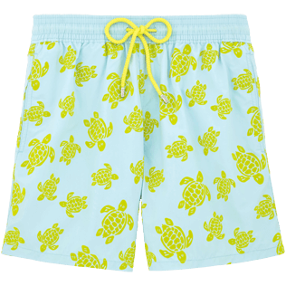 Hombre Corte Clásico Estampado - Bañador con estampado Flocked Turtles, Bleu givre front Hombre Corte Clásico Estampado - Bañador con estampado Flocked Turtles, Bleu givre front