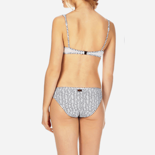 Damen Klassische Höschen Bedruckt - Modernist Fish Bikinihose mit hohem Beinschnitt für Damen, Weiss supp2 Damen Klassische Höschen Bedruckt - Modernist Fish Bikinihose mit hohem Beinschnitt für Damen, Weiss supp2