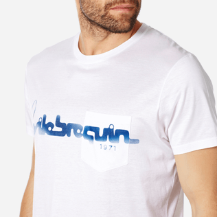Hombre Autros Liso - Camiseta con logotipo de Vilebrequin retro para hombre, Blanco supp1 Hombre Autros Liso - Camiseta con logotipo de Vilebrequin retro para hombre, Blanco supp1