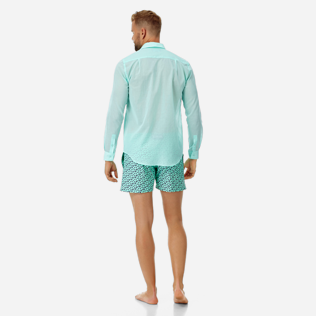 AUTRES Uni - Chemise en voile de coton Unisexe Unie, Menthe backworn AUTRES Uni - Chemise en voile de coton Unisexe Unie, Menthe backworn