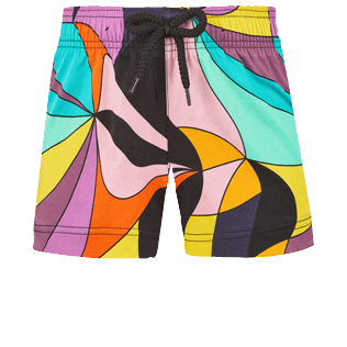 Girls Others Printed - Girls Swim Short 1984 Invisible Fish, Black front view