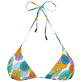 Women Fitted Printed - Women Bikini Top Marguerites, White front view